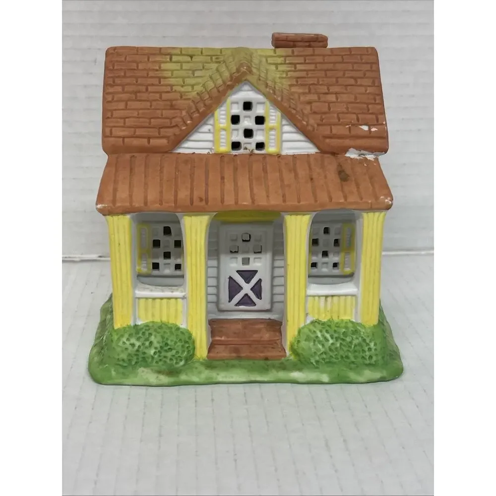 Partylite Tea Light Candle Holder Retired Houses P0599 Lemon Drop Inn - Picture 1 of 6